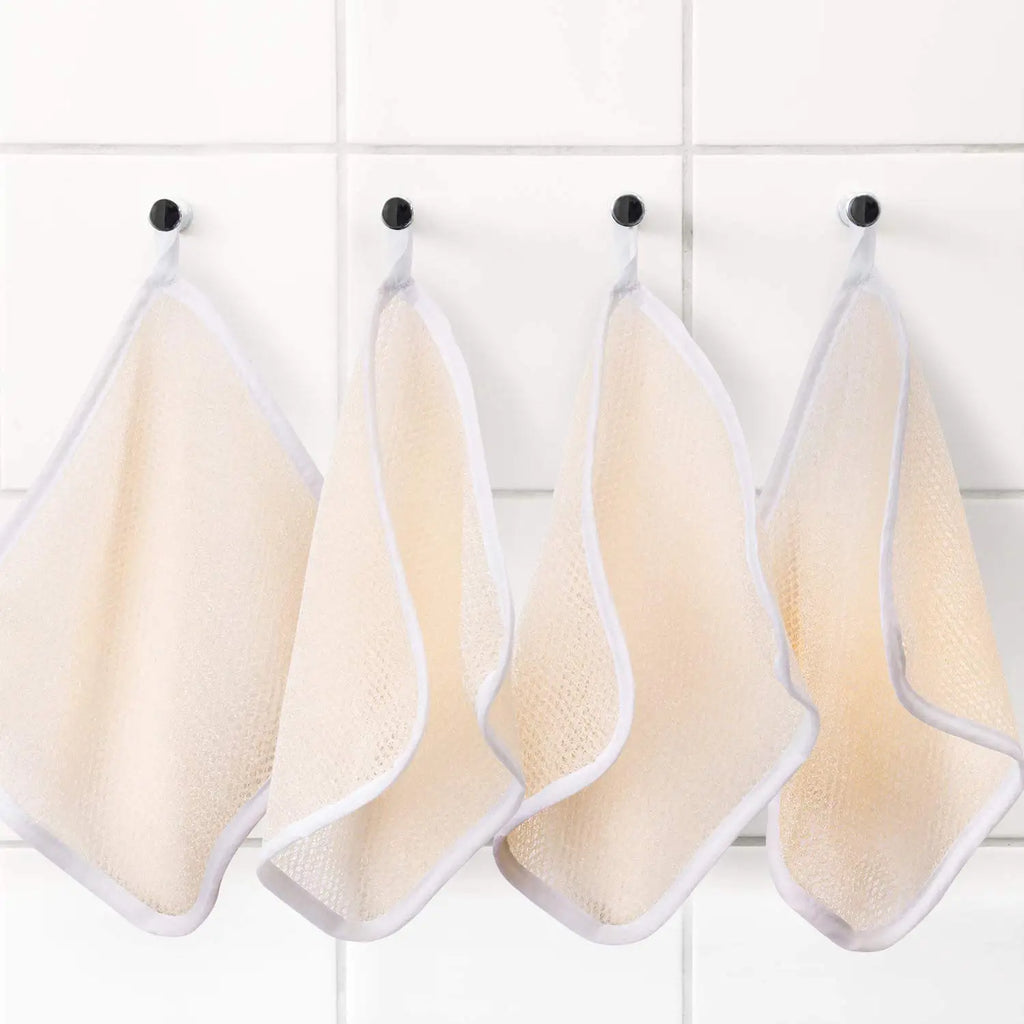 5-Pack Exfoliating Bath & Face Wash Cloths | Dual-Texture Scrub Exfoliating Bath Cloth QXL