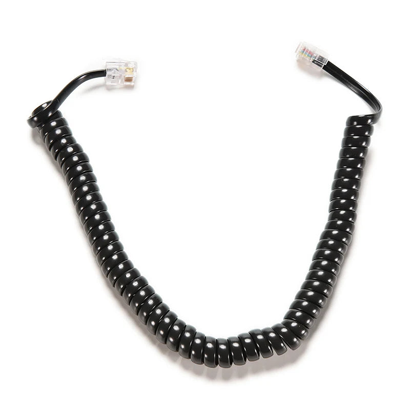 6.5FT Black Curly Coil Telephone Handset Extension Cord Telephone Handset Cord QXL