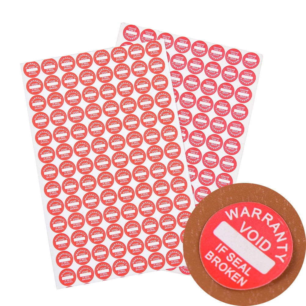 208-Pack 10mm VOID Fragile Warranty Seal Stickers – Red Tamper Evident Labels QXL