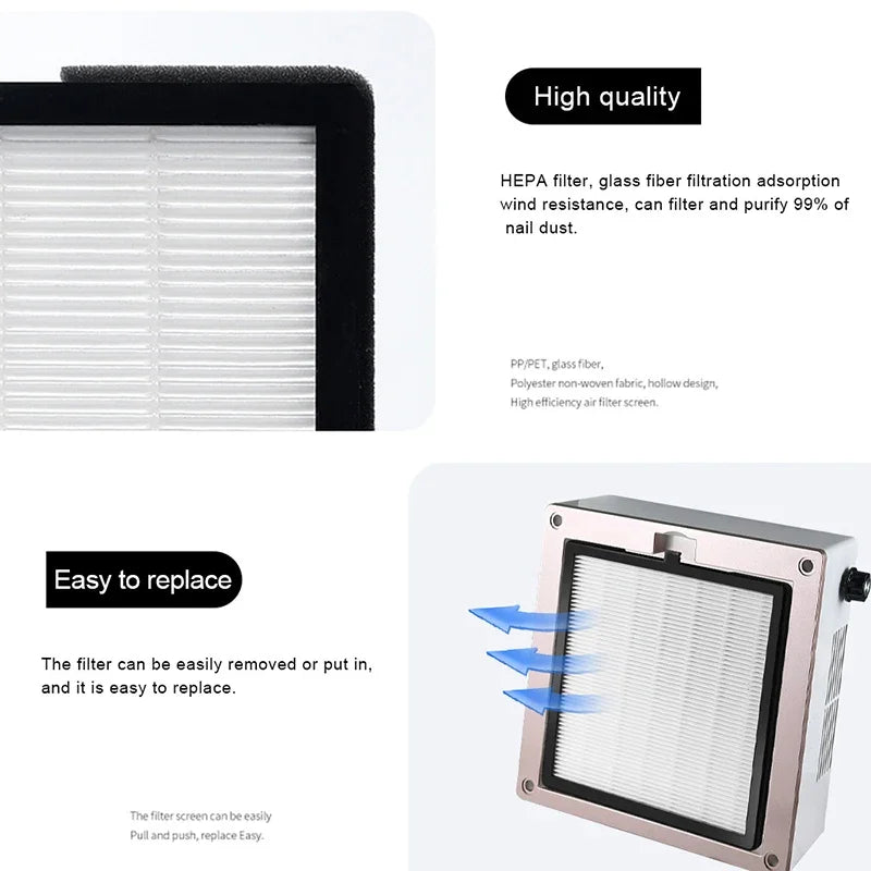 Nail Dust Collector Replacement Filter | Reusable Manicure Nail Vacuum Filter QXL