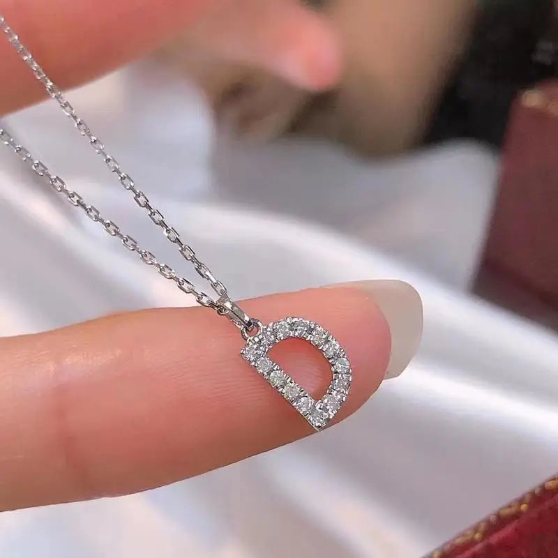 A-Z Initial Letter Pendant Necklace | Shining Alphabet Charm Initial Pendant Necklace QXL