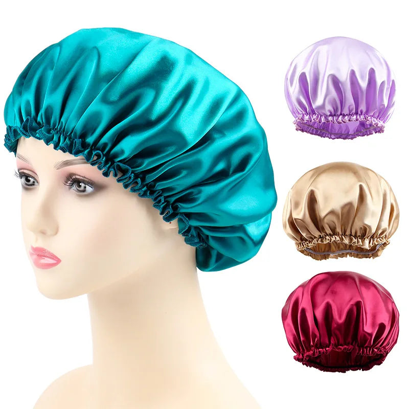 Satin Sleep Bonnet | Adjustable Hair Cap for Women Satin Hair Bonnet QXL