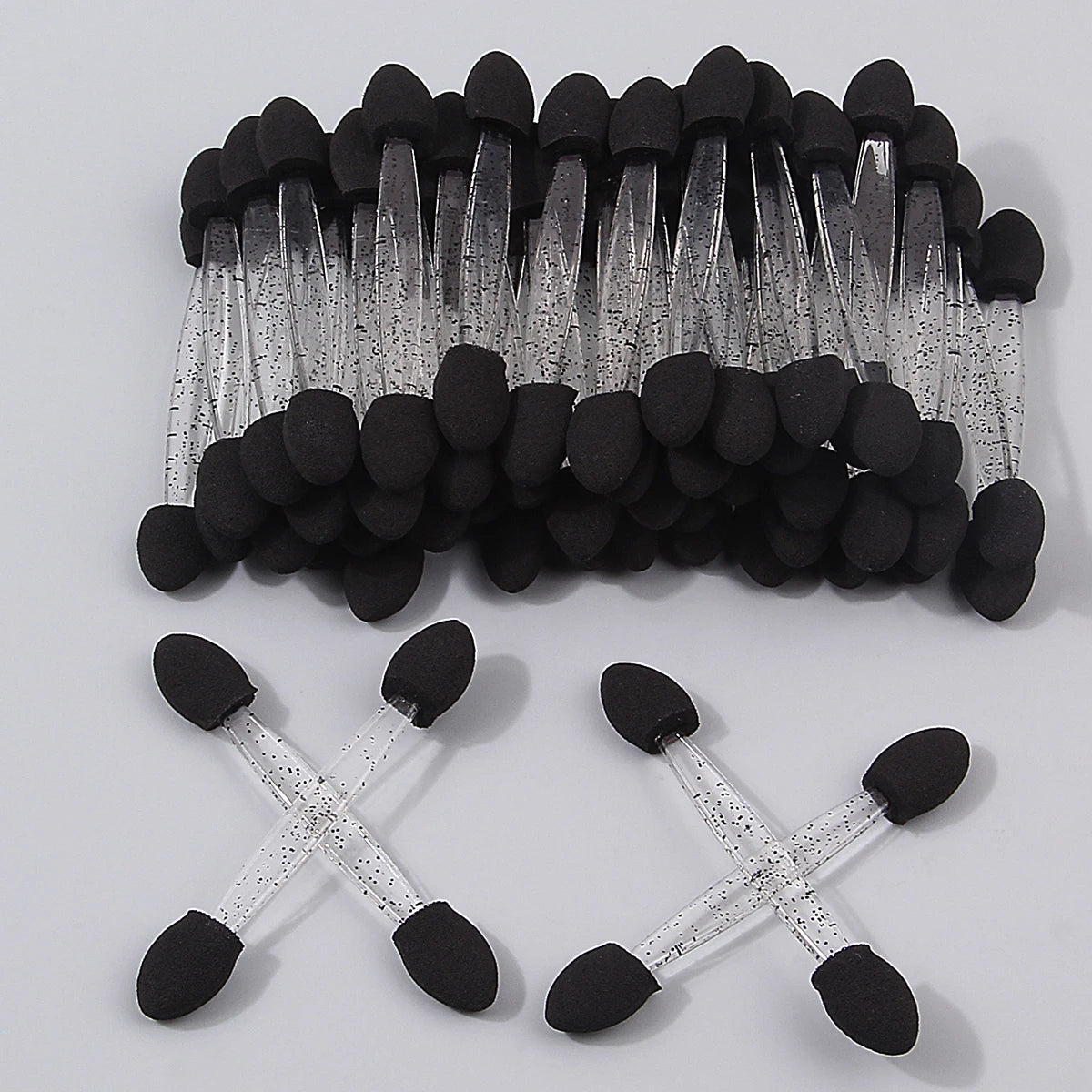50-Pack Double-Ended Sponge Eyeshadow Applicators – Black Eyeshadow Applicator QXL black