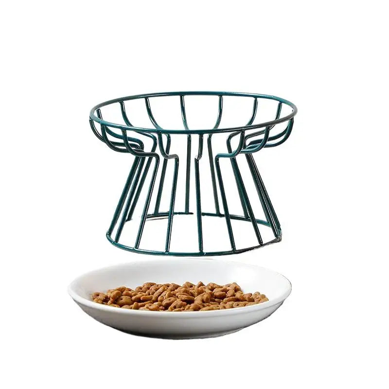Ceramic Elevated Pet Bowl with Metal Stand | Cats & Dogs Elevated Pet Bowl QXL