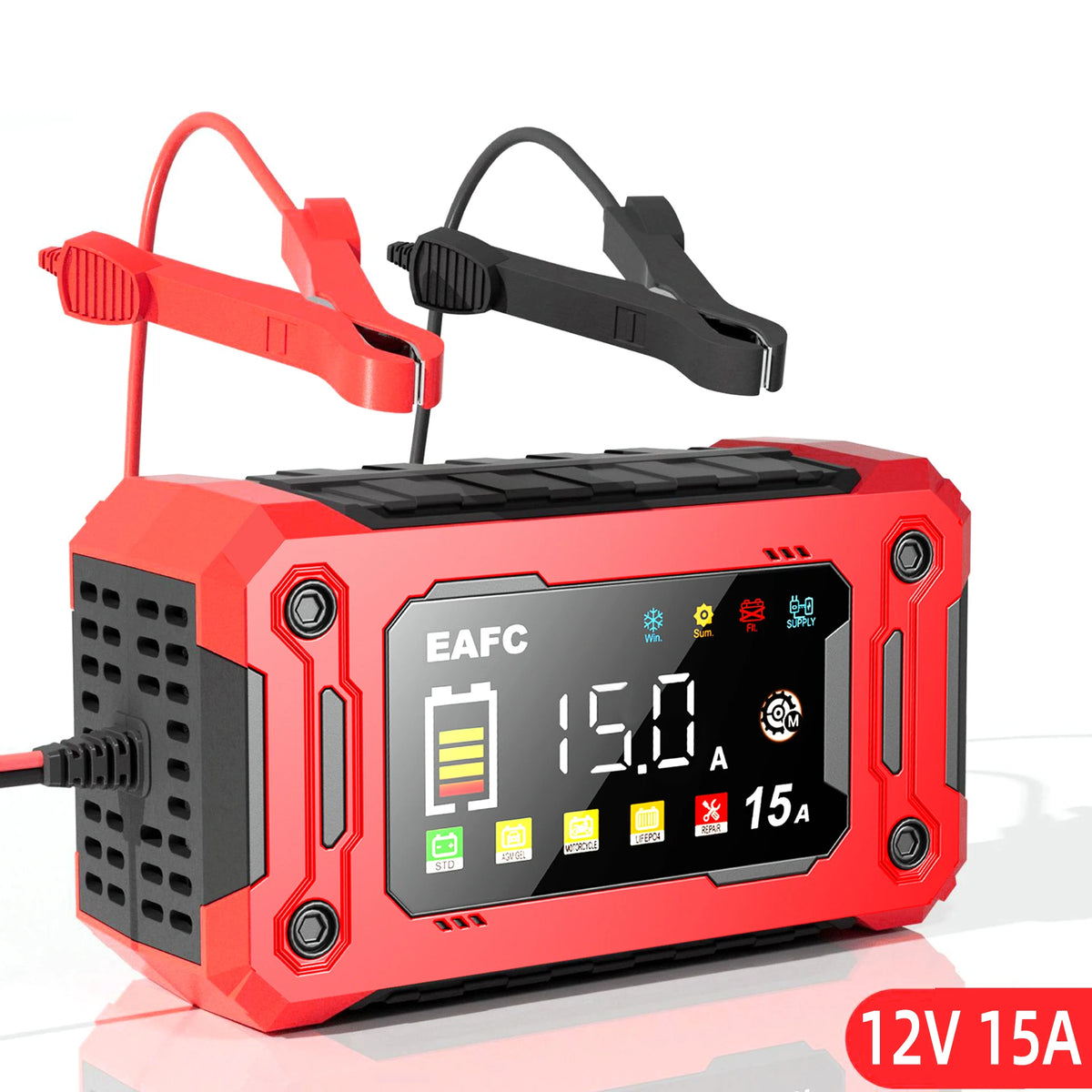 EAFC 12V 15A Smart Car Battery Charger with LCD Display Car Battery Charger QXL