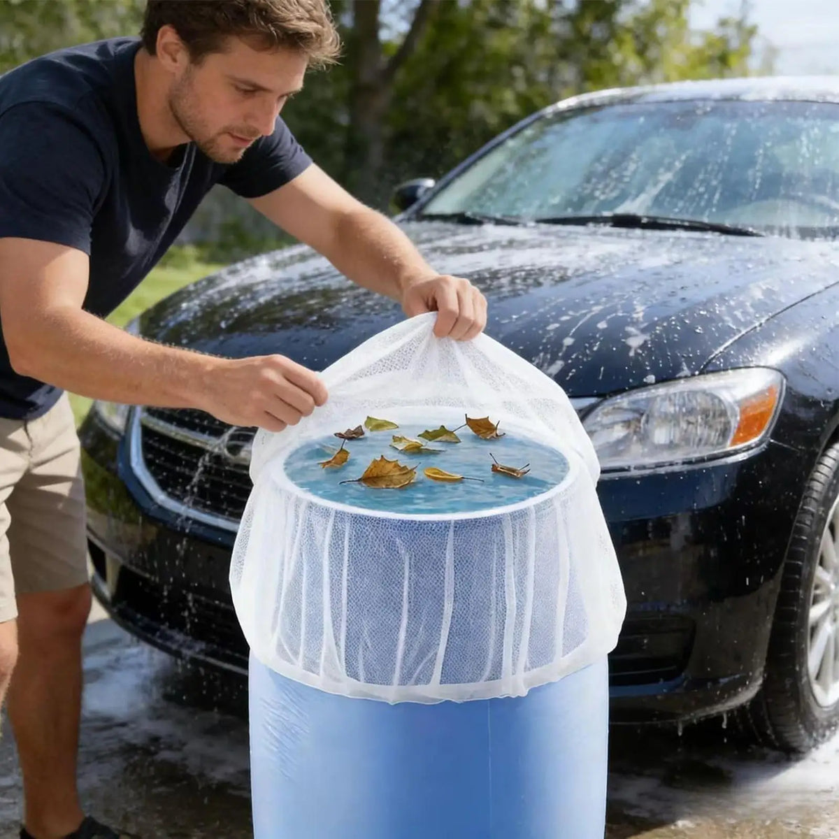 Heavy-Duty Rain Barrel Screen Fly-Proof Mesh Filter Cover Rain Barrel Screen QXL