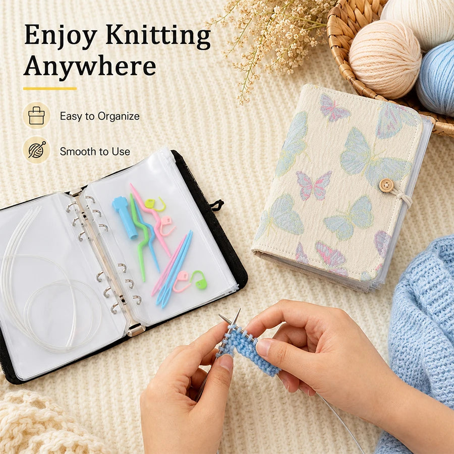 Complete Circular Knitting Needle Set | Floral Bag & Markers Knitting Needle Set QXL