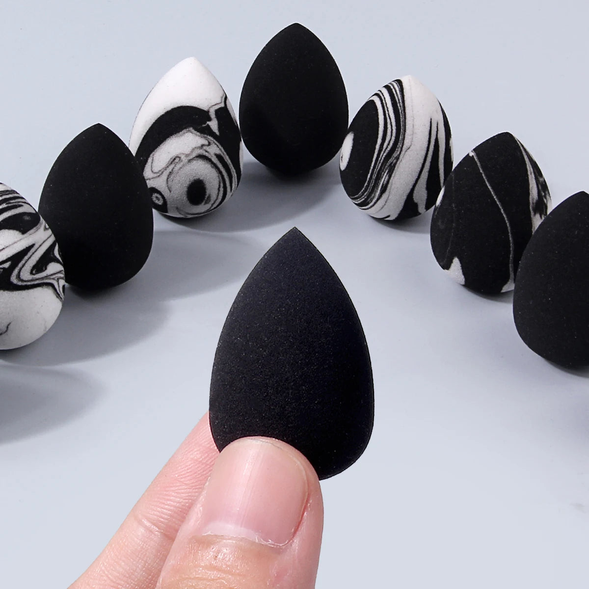 10-Pack Mini Makeup Sponges – Teardrop PU Blend Set Makeup Sponge Set QXL