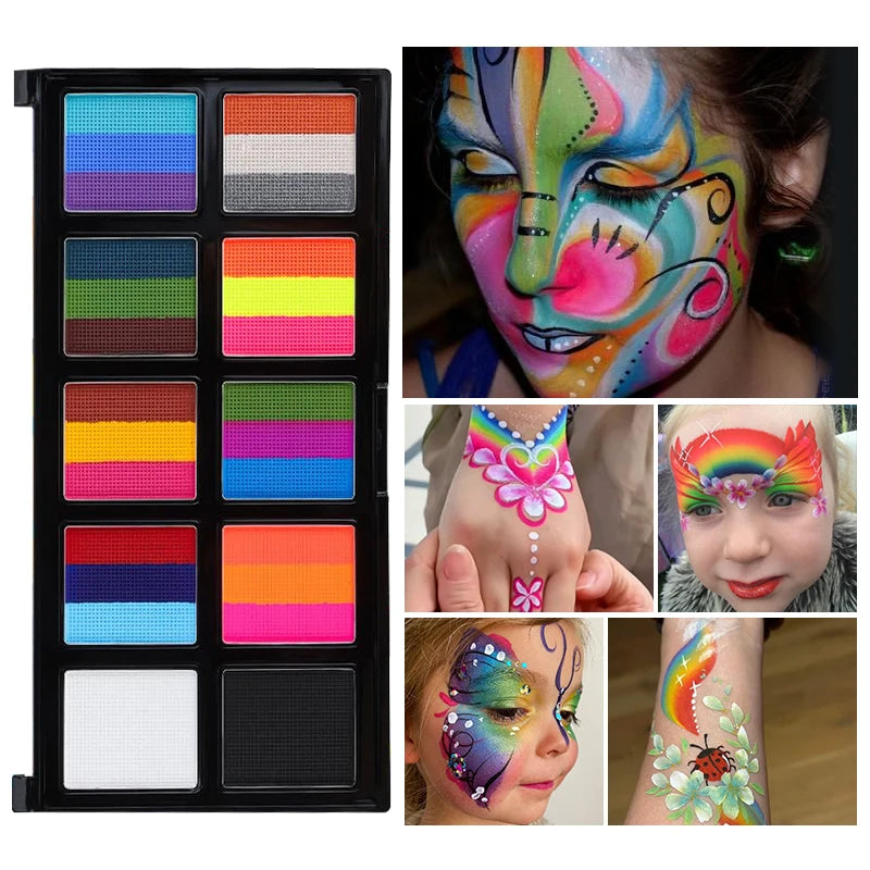 26-Shade Water-Based Face & Body Paint Palette | Washable Face & Body Paint QXL