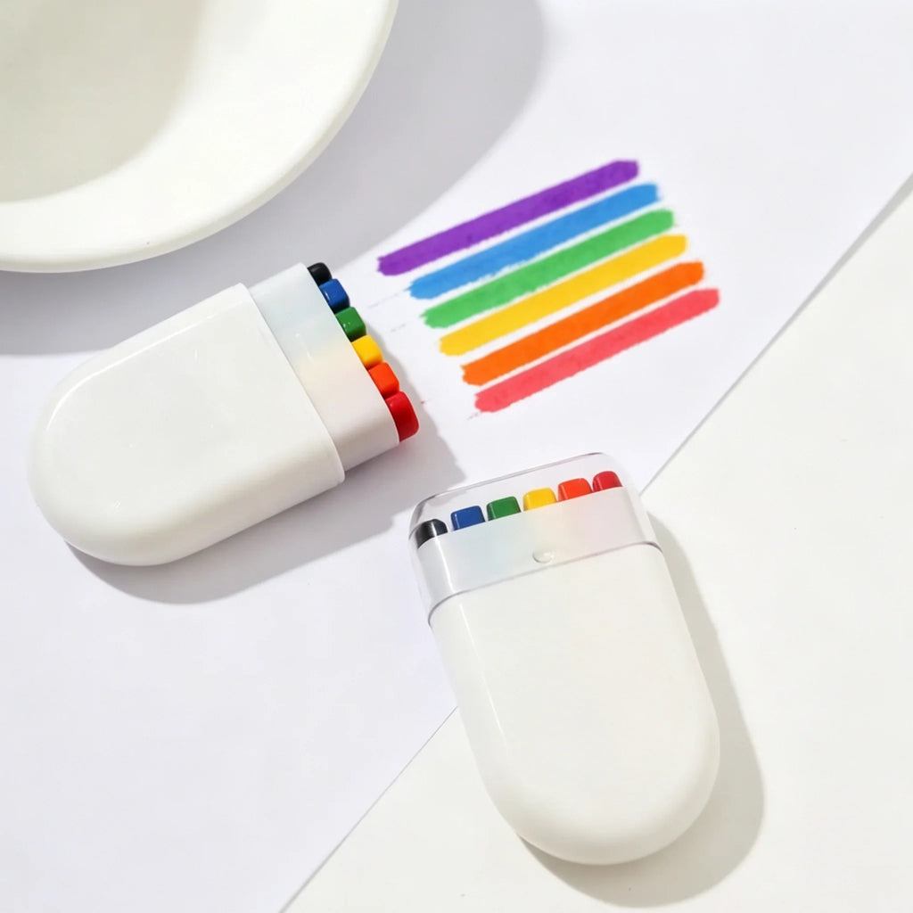 Rainbow Face Paint Crayon Set – 6 Colors for Sports Fans Face Paint Crayons QXL