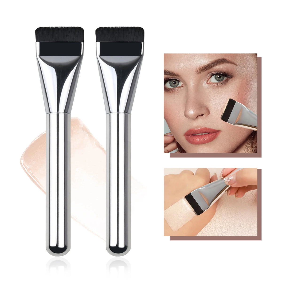 Ultra Thin Flat Foundation Brush | Lightweight Contour Blending Foundation Makeup Brush QXL
