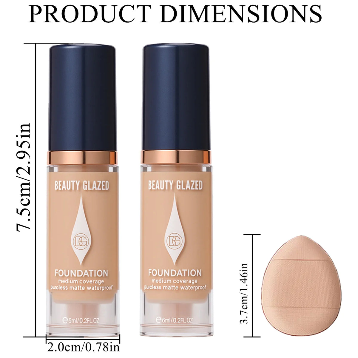 Beauty Glazed Matte Foundation Set | Full Coverage, 5 Shades Matte Foundation Set QXL