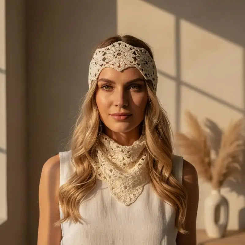 Lace Hollow-Out Triangle Hair Scarf & Waist Hip Wrap Lace Scarf Wrap QXL