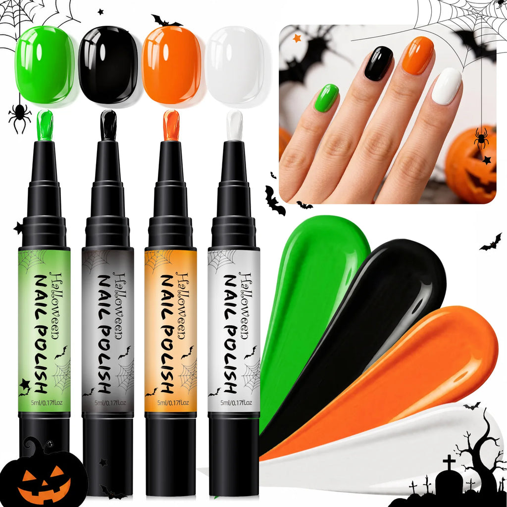 Halloween Peel-Off Water-Based Nail Polish Pen Kit | DIY Nail Art Nail Polish Pen Set QXL