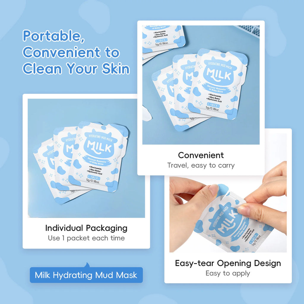 LAIKOU Milk Mud Face Mask – Niacinamide, Pore Cleansing & Hydrating Hydrating Mud Face Mask QXL