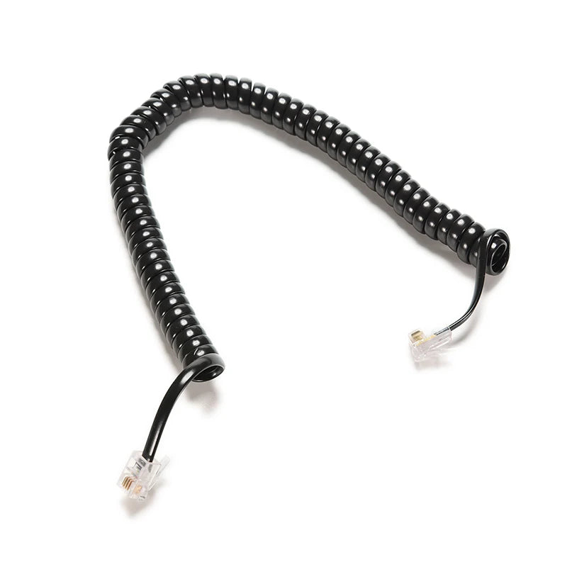 6.5FT Black Curly Coil Telephone Handset Extension Cord Telephone Handset Cord QXL