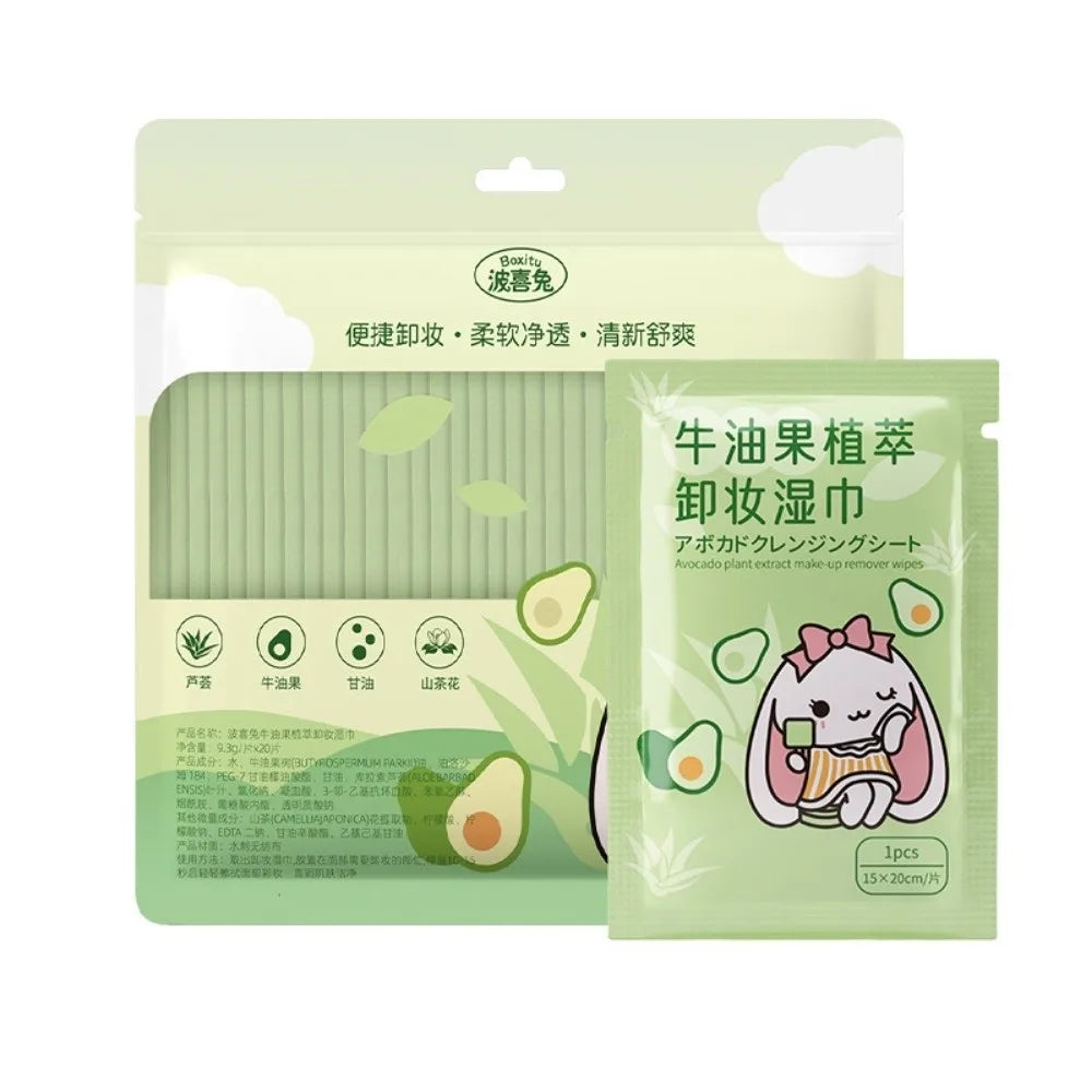Avocado Makeup Removing Wipes – Soft Deep Cleansing 20/30 Pk Makeup Remover Wipes QXL 20pcs