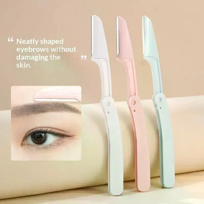 3-Pack Folding Eyebrow Razor & Facial Hair Trimmer Set Eyebrow Razor Set QXL