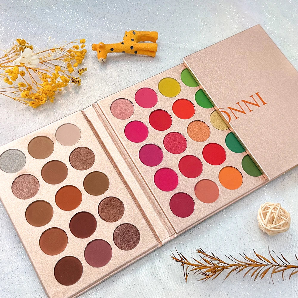 65-Color Eyeshadow Palette | Matte Shimmer Glitter Metallic Eyeshadow Palette QXL