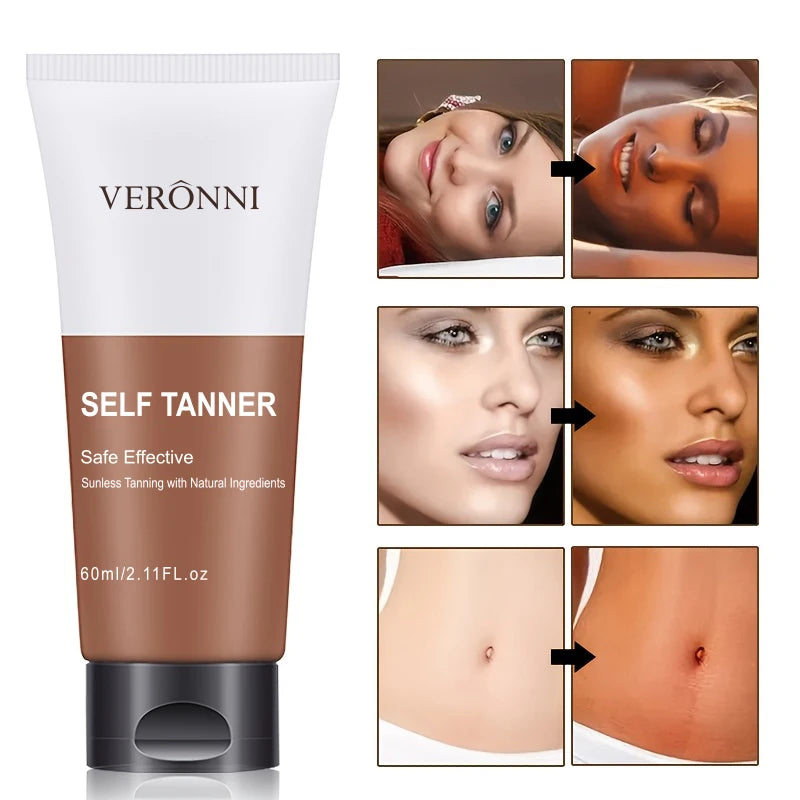 Long-Lasting Tanning & Bronzing Cream All Skin Types 60ml Self Tanner Cream QXL