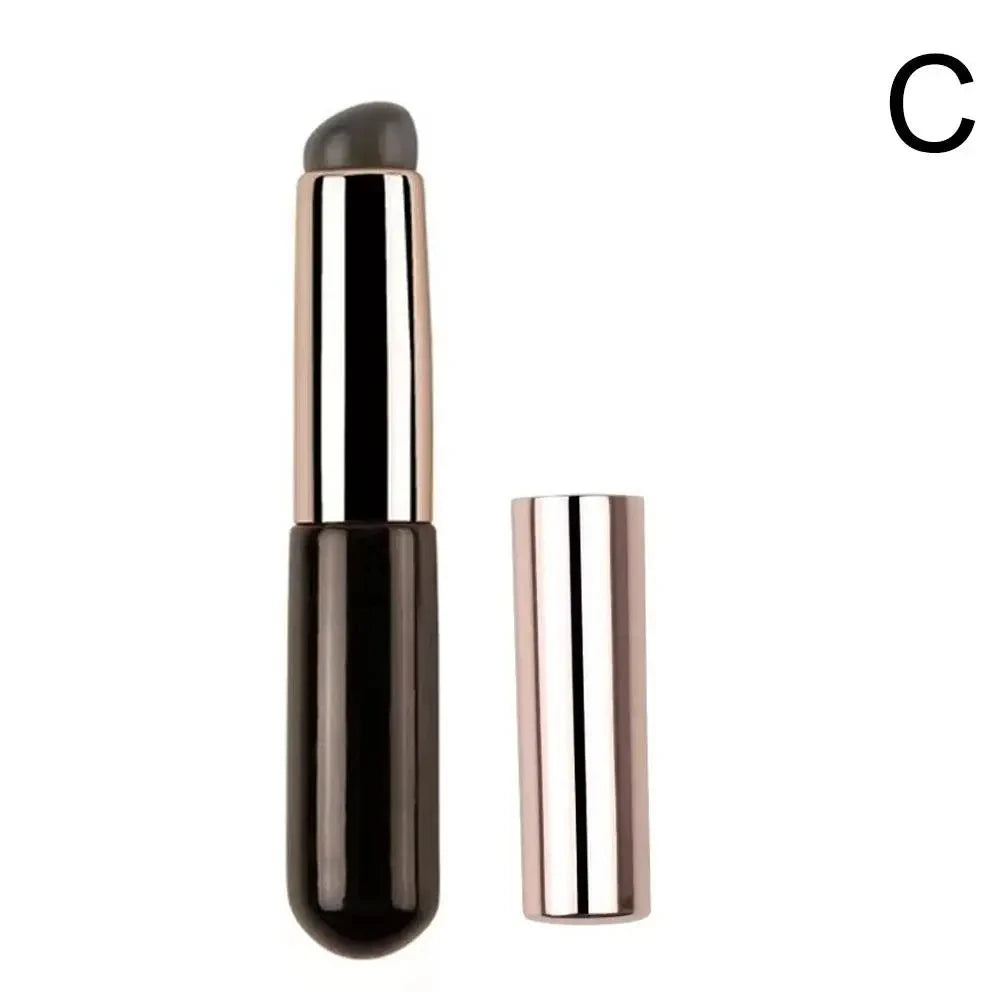 Silicone Lip Brush with Cover Cap | Round Head Applicator Silicone Lip Brush QXL black