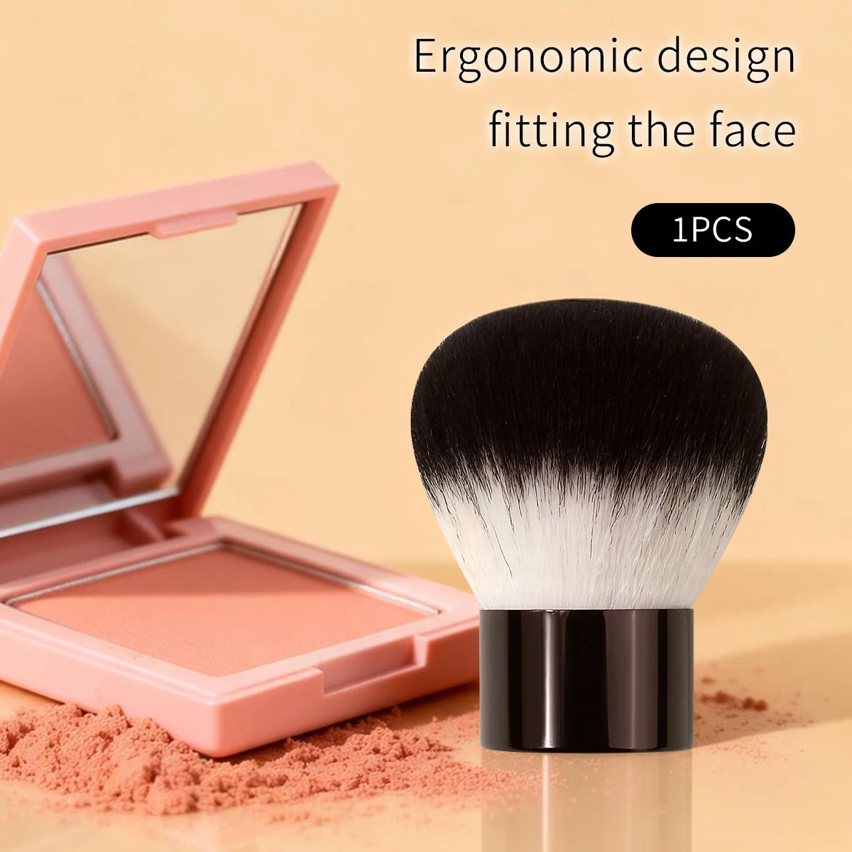 KOSSHOW Mushroom Blush Brush – Fluffy Powder & Contour Makeup Brush QXL