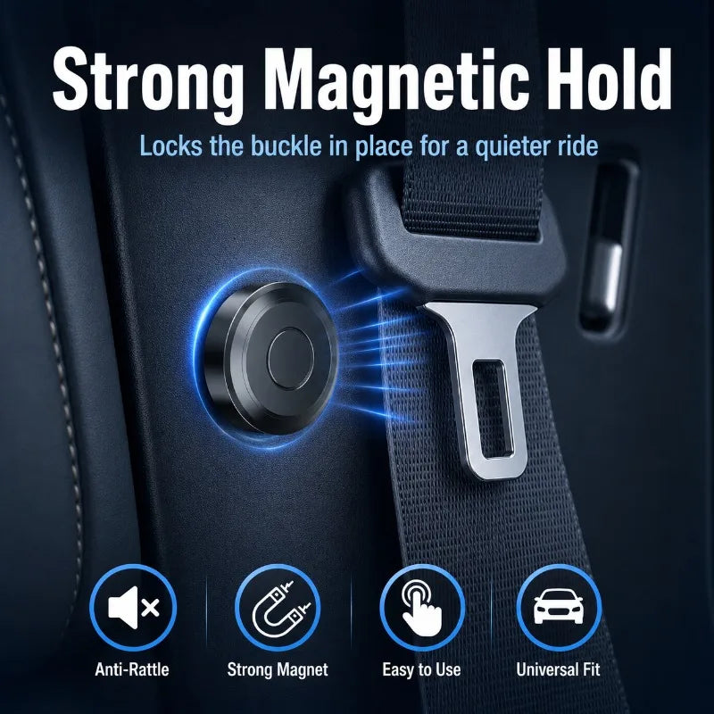 Magnetic Seat Belt Buckle Stabilizer | Anti-Rattle Car Fix Seat Belt Stabilizer QXL