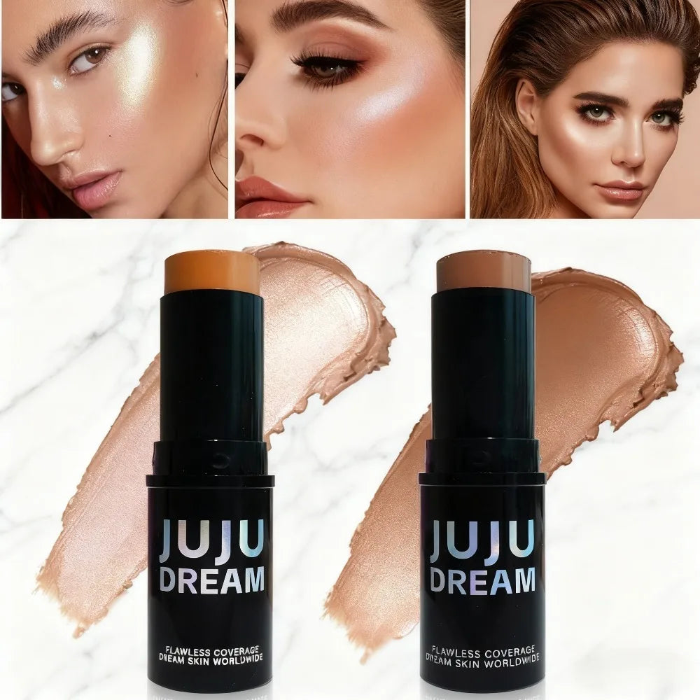 Dual-Tone Highlighter & Contour Cream Stick | Blush Concealer Highlighter Contour Stick QXL