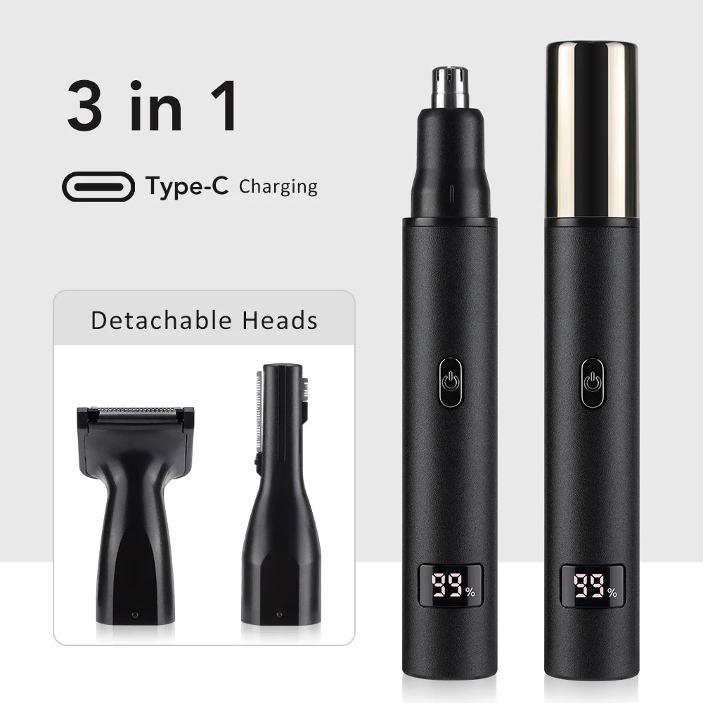 Electric Nose & Ear Hair Trimmer | 3-in-1 Rechargeable Nose & Ear Trimmer QXL