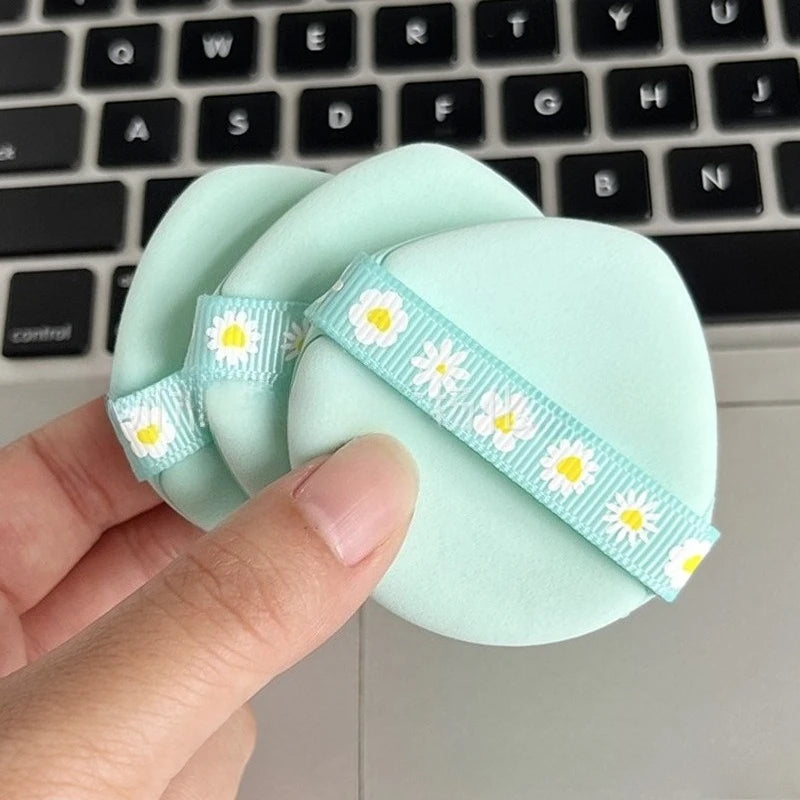Green Ribbon Air Cushion Powder Puff | Non-Latex Makeup Sponge Cosmetic Powder Puff QXL