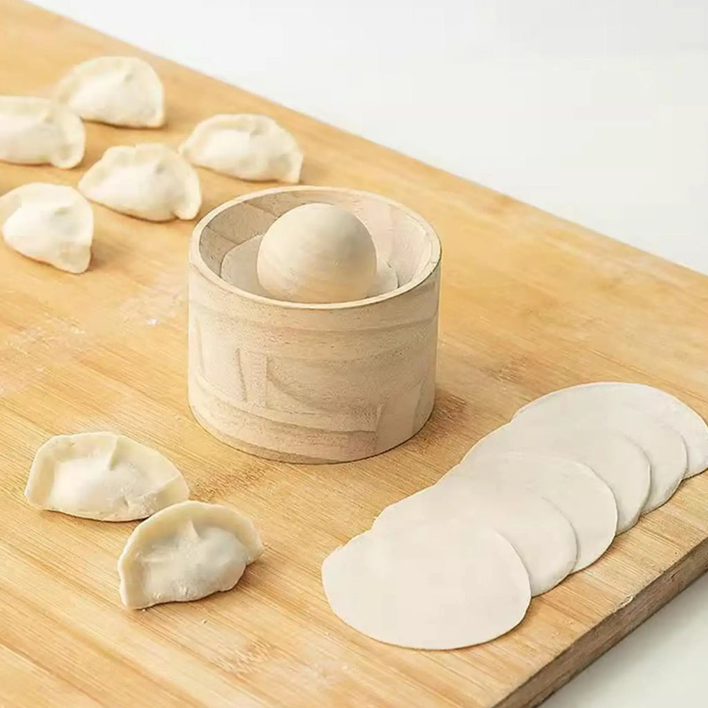 Wood Dumpling Wrapper Press Maker | Non-Stick Rolling Mold Dumpling Press Maker QXL
