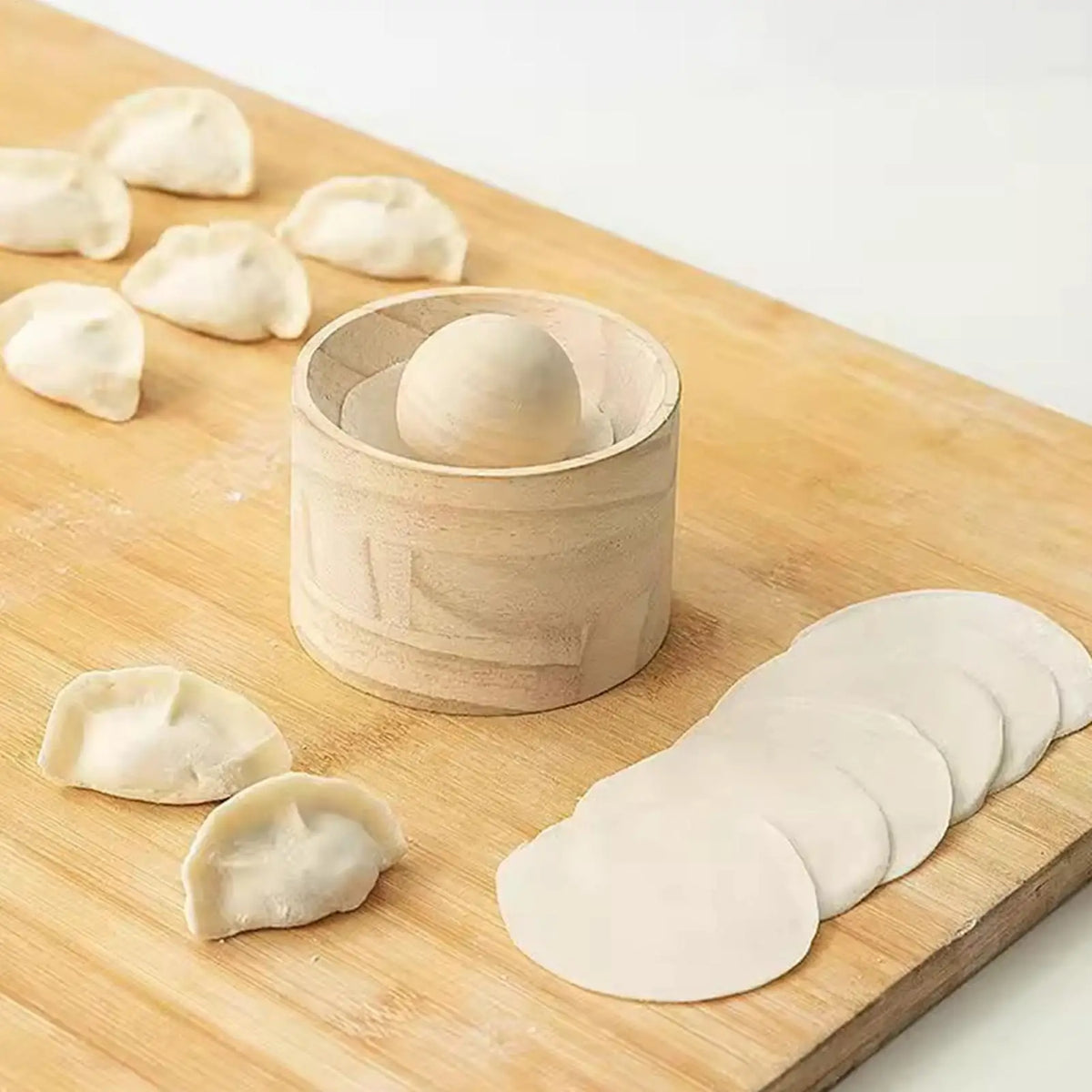 Wood Dumpling Wrapper Press Maker | Non-Stick Rolling Mold Dumpling Press Maker QXL