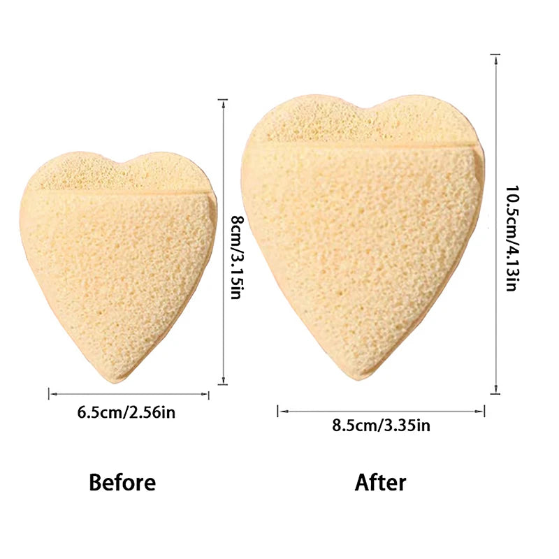 Heart-Shape Konjac Facial Sponge | Exfoliating Cleansing Puff Facial Cleansing Sponge QXL