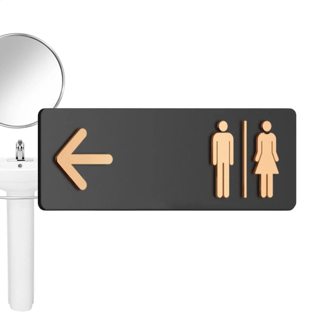 Acrylic Adhesive Restroom Directional Sign | Business & Home Restroom Directional Sign QXL