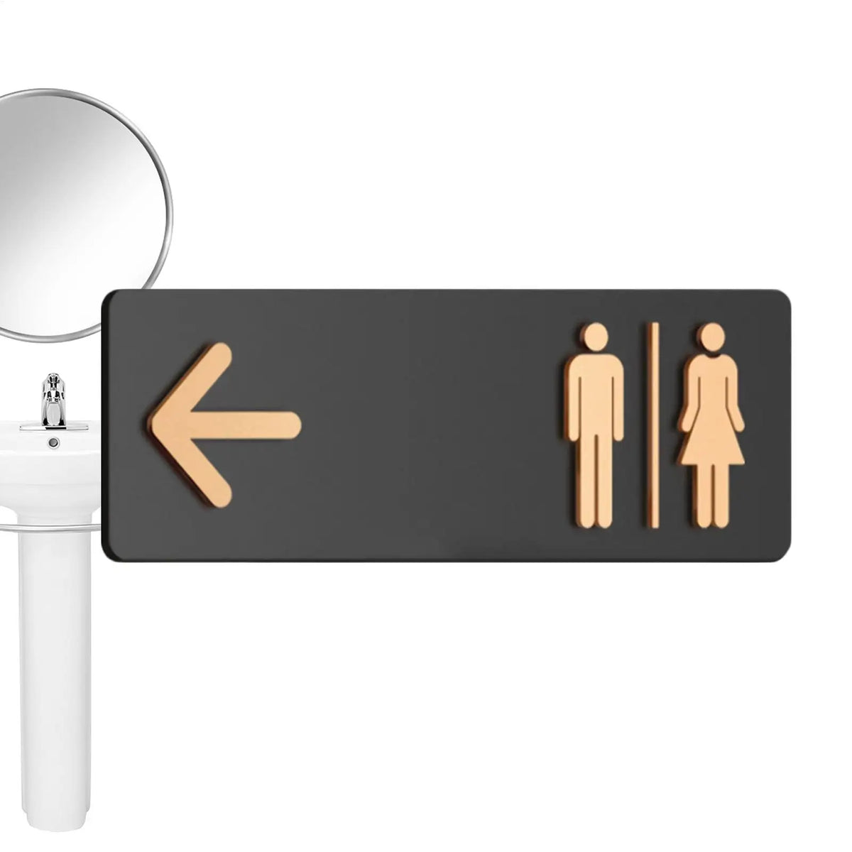 Acrylic Adhesive Restroom Directional Sign | Business & Home Restroom Directional Sign QXL
