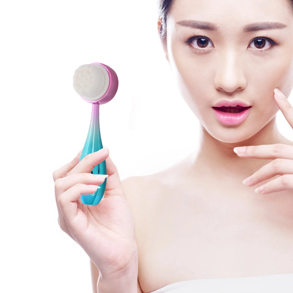 Dual-Sided Silicone Face Brush | Deep Cleanse & Massage Facial Cleansing Brush QXL