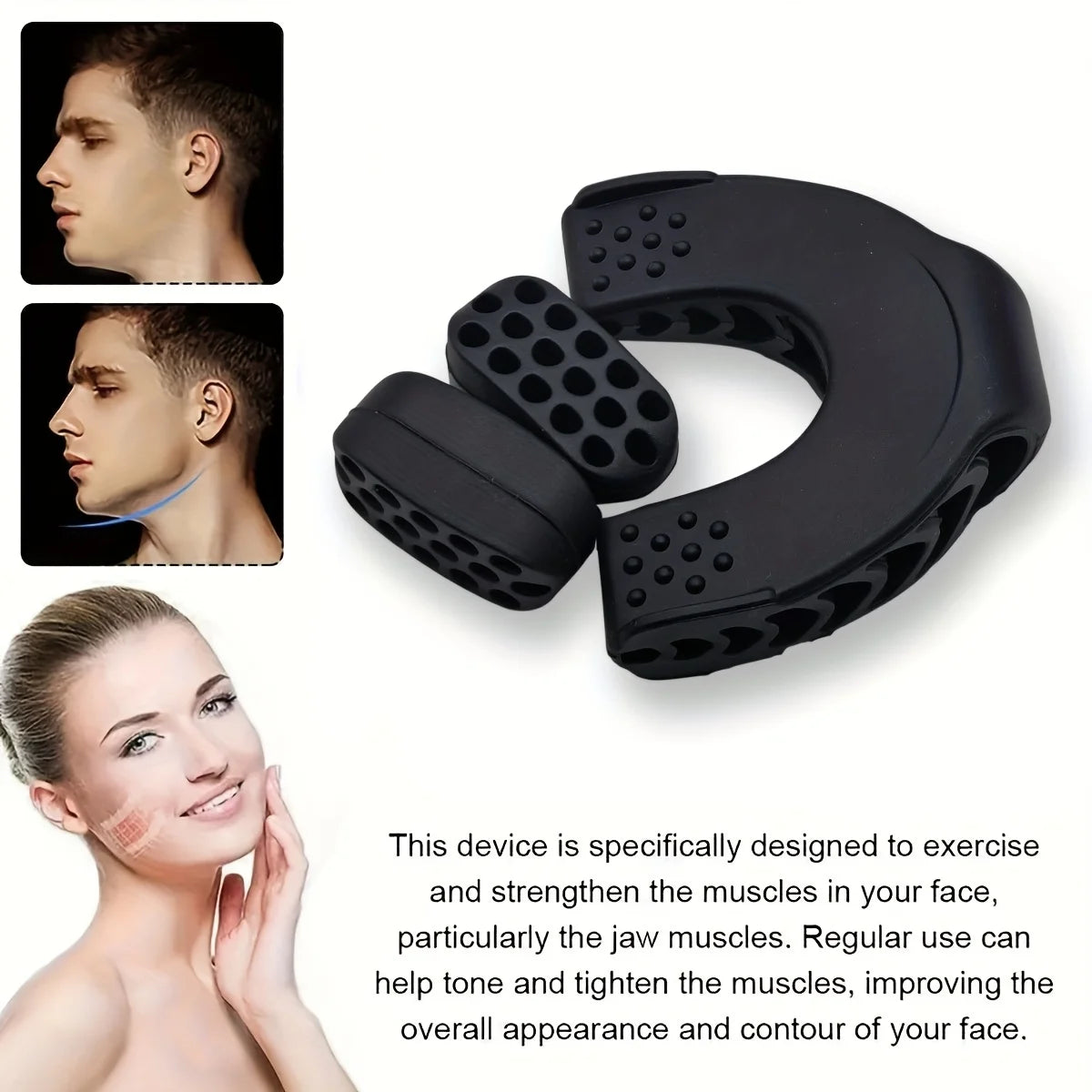 3-Piece Silicone Jaw Exerciser Set | Facial Muscle Trainer Jaw Exercise Set QXL