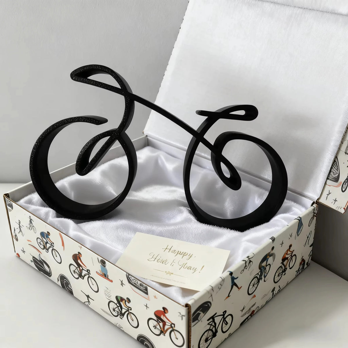 Minimalist 3D Printed Bike Sculpture | Cyclist Desk Décor Gift Desk Sculpture QXL