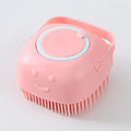 Silicone Pet Bath Brush with Hook | Dogs & Cats Grooming Pet Grooming Brush QXL Square Pink Silica FEL and PP