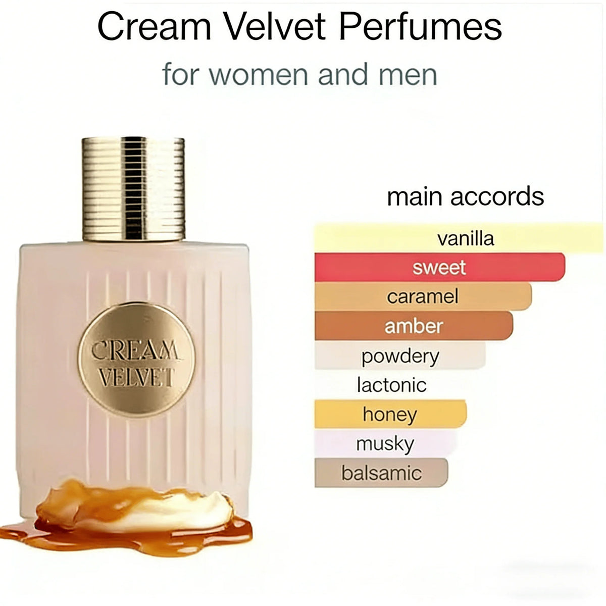 Cream Velvet EDP 3.4 oz | Gourmand Caramel Latte Perfume Spray Eau de Parfum Spray QXL