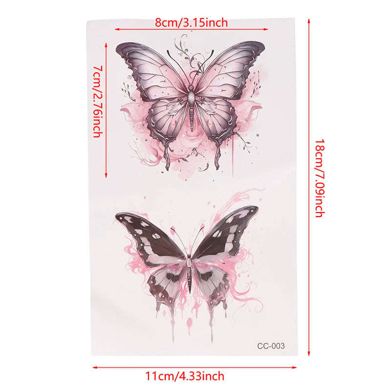 Colorful Butterfly Temporary Tattoos – Body Art Sheet Temporary Tattoo Sheet QXL