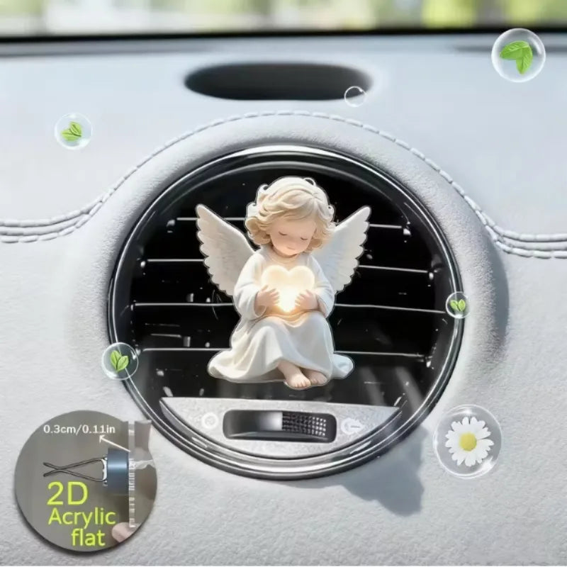 Angel Heart Acrylic Car Air Vent Clip Fragrance Diffuser Car Vent Diffuser QXL