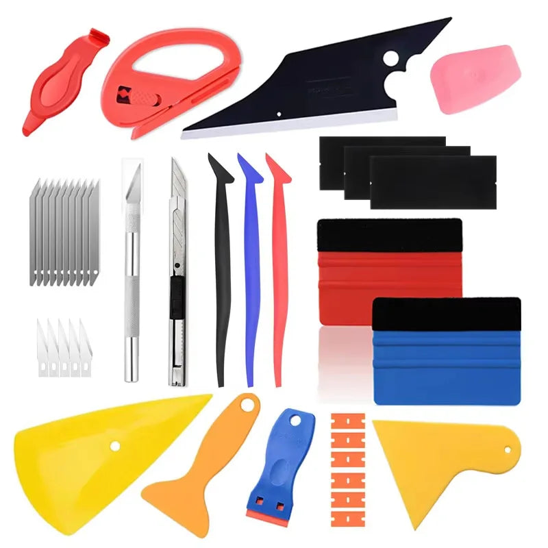 Car Window Tinting Tool Kit | Squeegee, Knife & Scraper Window Tinting Kit QXL 38pcs
