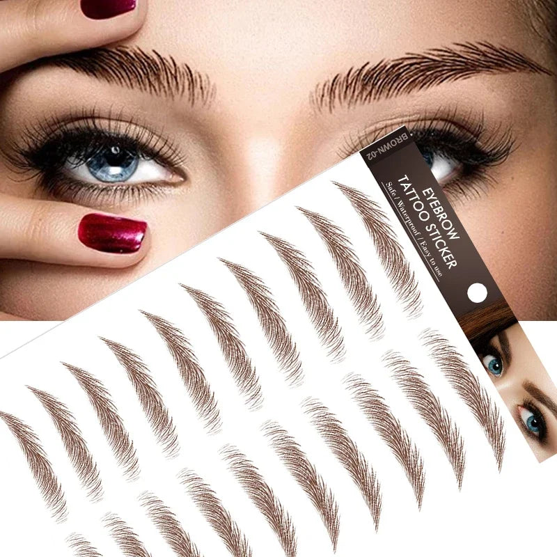 6D Hair-Like Eyebrow Tattoo Stickers | Water Transfer, Long Lasting Eyebrow Tattoo Stickers QXL