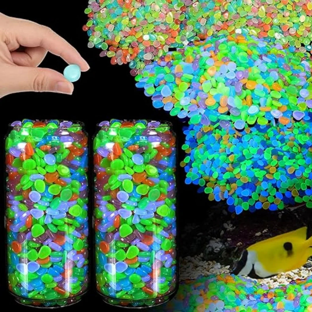 1200-Pack Glow in the Dark Pebbles | Garden & Fish Tank Rocks Glow Garden Pebbles QXL