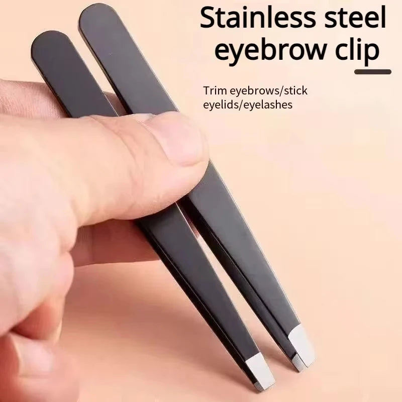 Stainless Steel Slant Tip Precision Tweezer for Eyebrows Precision Tweezer QXL