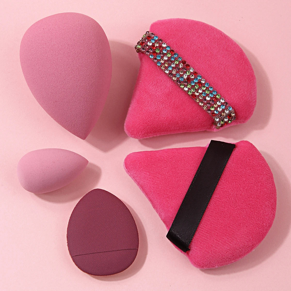 KOSSHOW 5-Pc Makeup Sponge & Velvet Powder Puff Set Makeup Sponge & Puff Set QXL