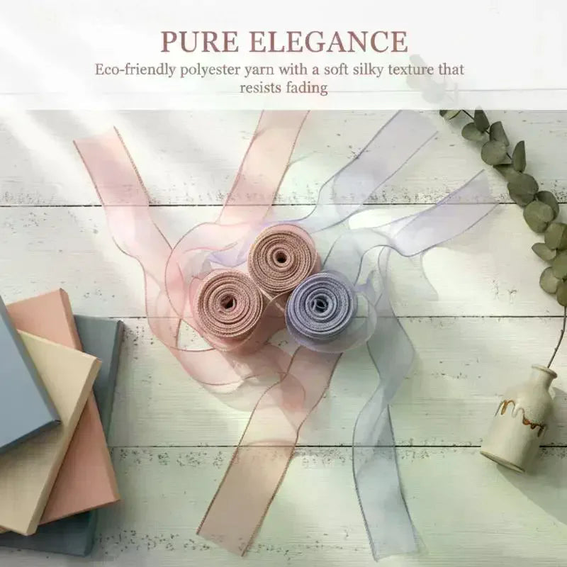 10-Yard Organza Wavy Edge Ribbon 4cm | Bouquet & Gift Wrap Organza Craft Ribbon QXL