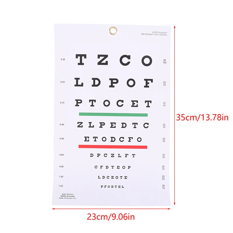 BMPEIC Snellen Eye Chart – Waterproof PVC Vision Test Wall Chart Vision Test Chart QXL Onesize