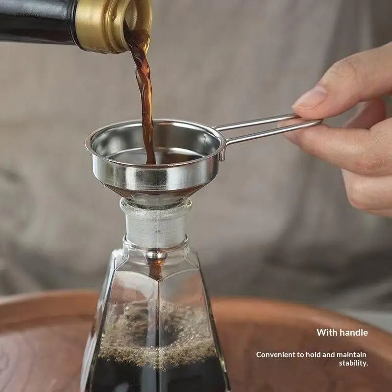 Stainless Steel Funnel with Handle | Small Metal Bottle Funnel Kitchen Funnel QXL Default Title